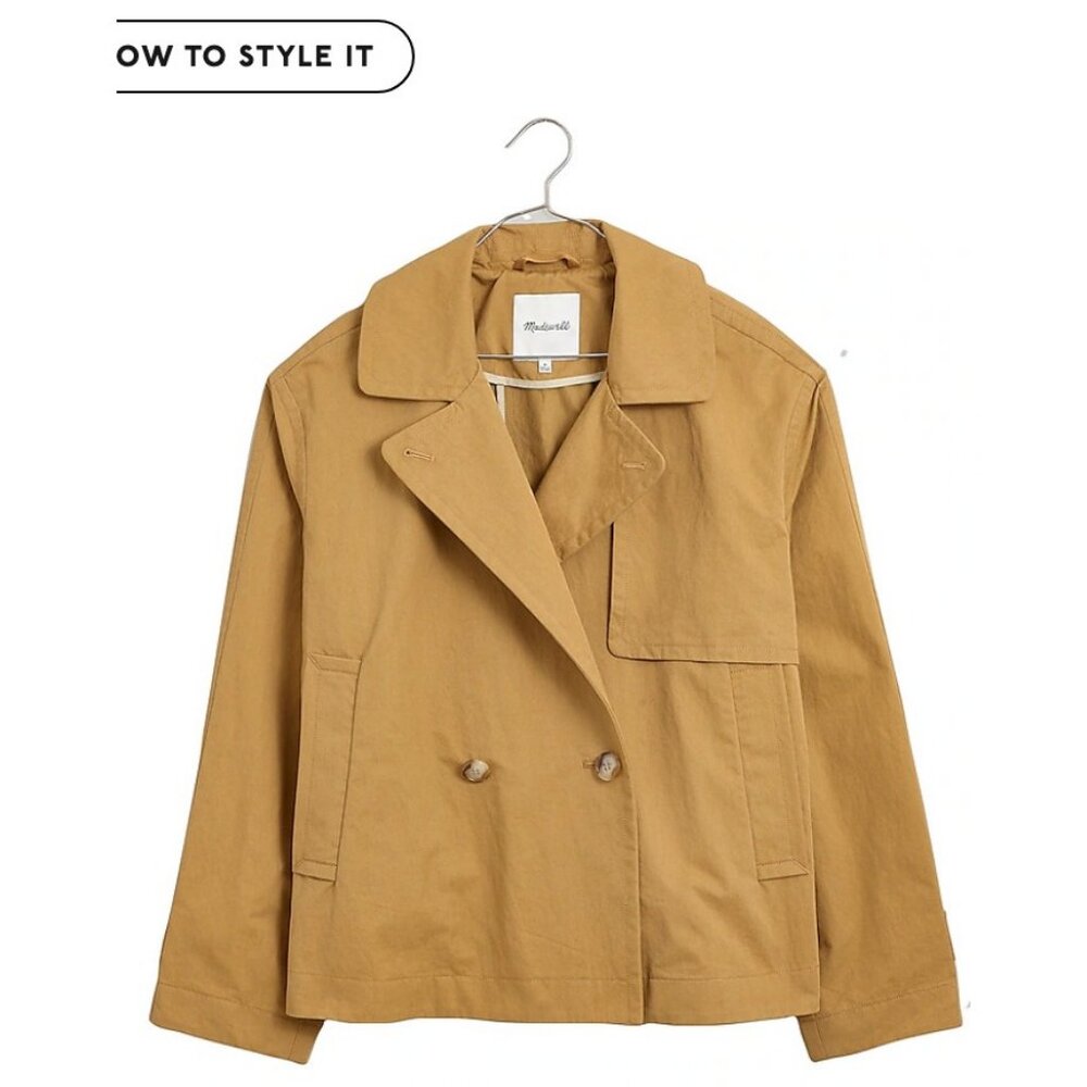 Madewell Tan Double-Breasted Trench Jacket